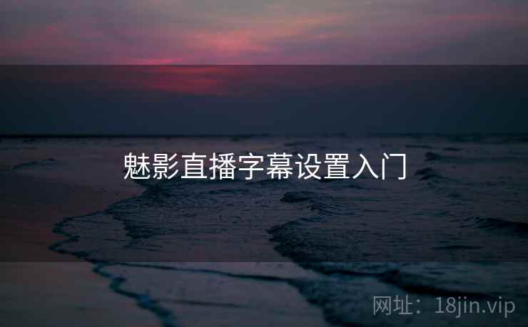 魅影直播字幕设置入门