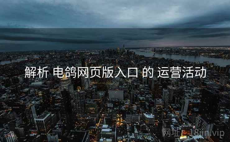 解析 电鸽网页版入口 的 运营活动