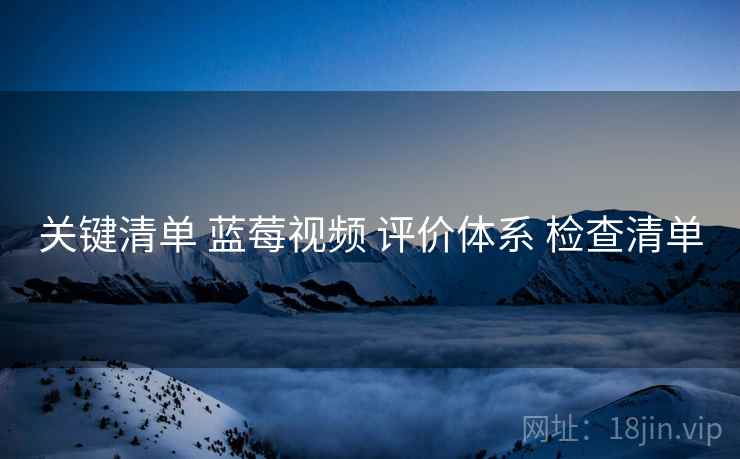 关键清单 蓝莓视频 评价体系 检查清单