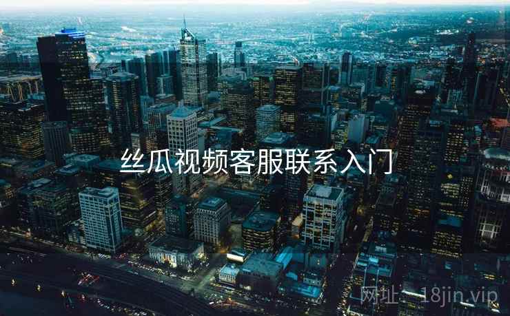 丝瓜视频客服联系入门