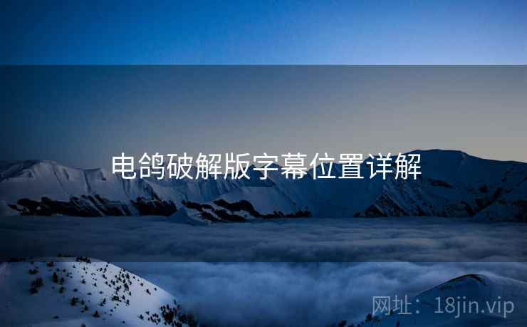 电鸽破解版字幕位置详解
