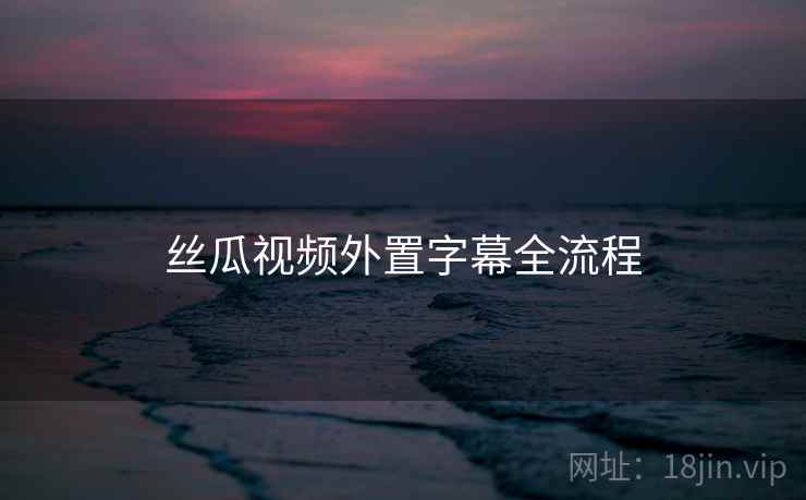 丝瓜视频外置字幕全流程