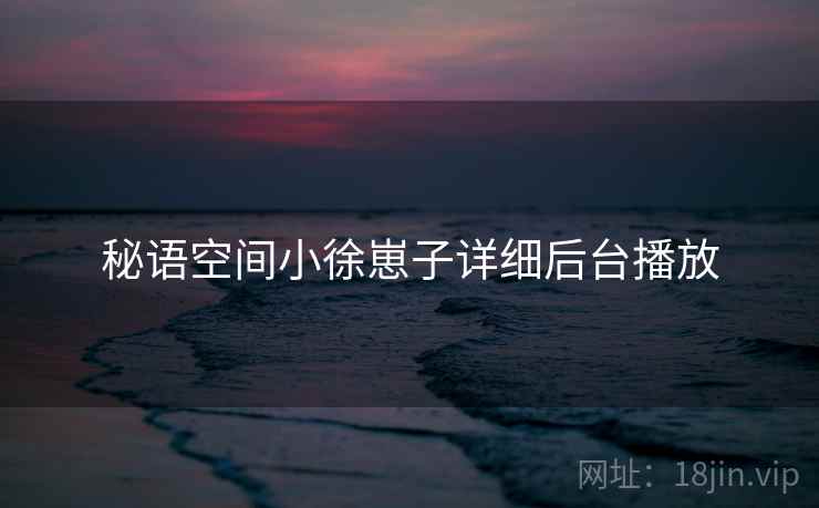 秘语空间小徐崽子详细后台播放